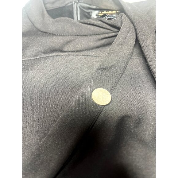 Alexa Admor Dress Evening Formal Black Ties at Neck Ruffled Sleeves Size LARGE - Picture 10 of 11